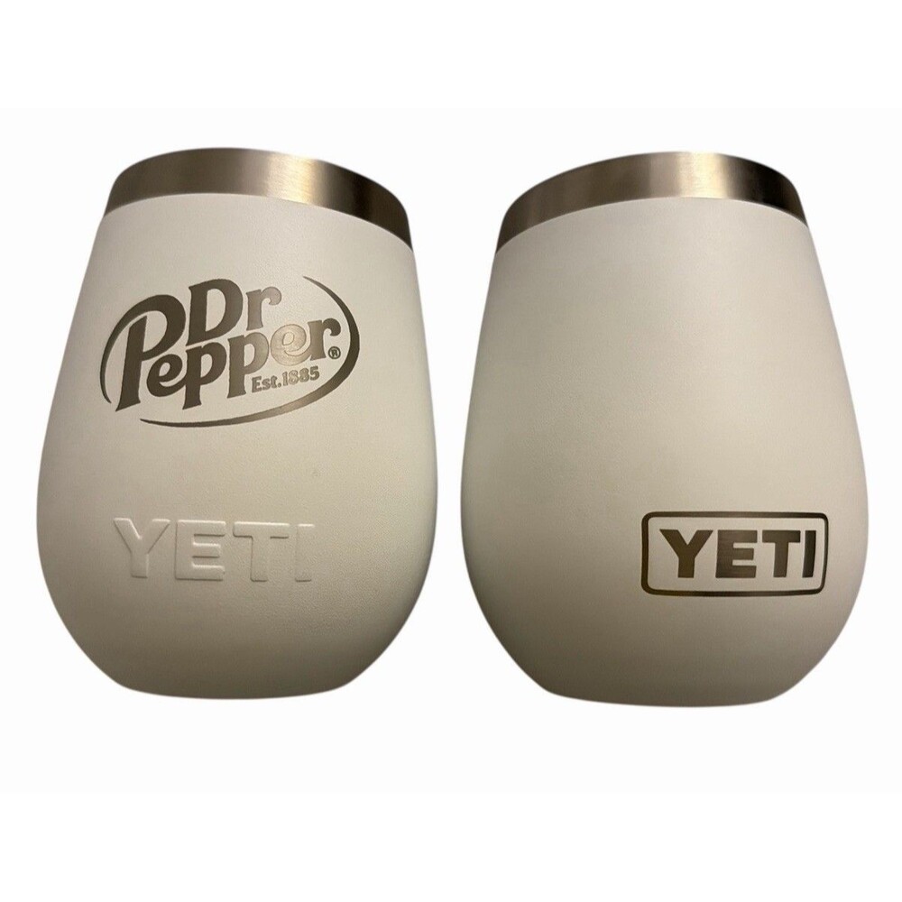 YETI Dr Pepper Insulated Tumbler Cup –‎ Promotional – NO LID – New (Set of 2)